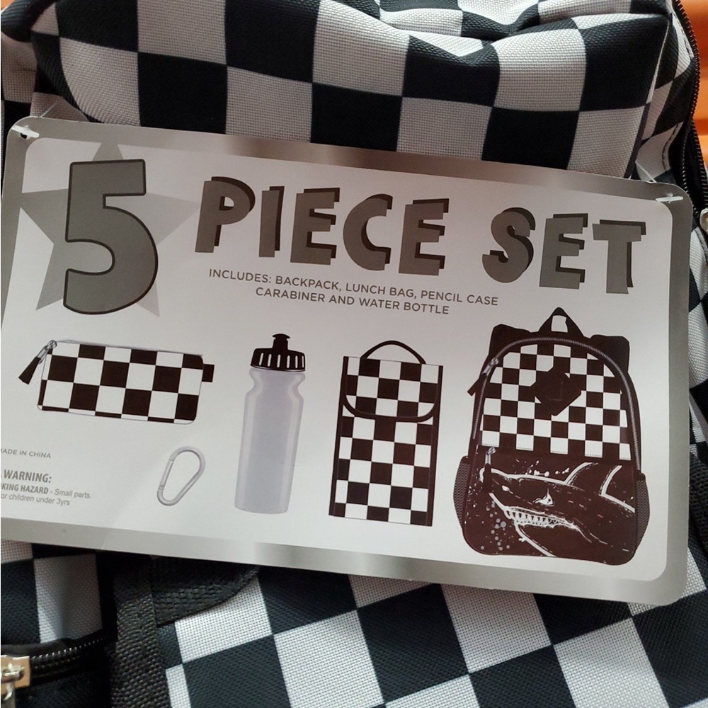 Checkered backpack set - Picture 3 of 5